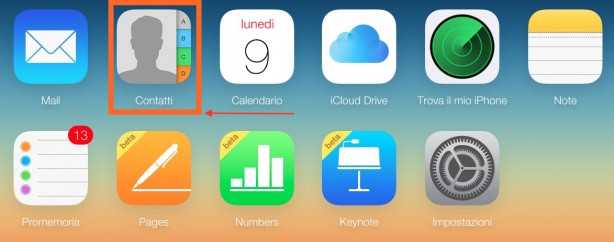 Contatti iCloud iPhone iPad Mac