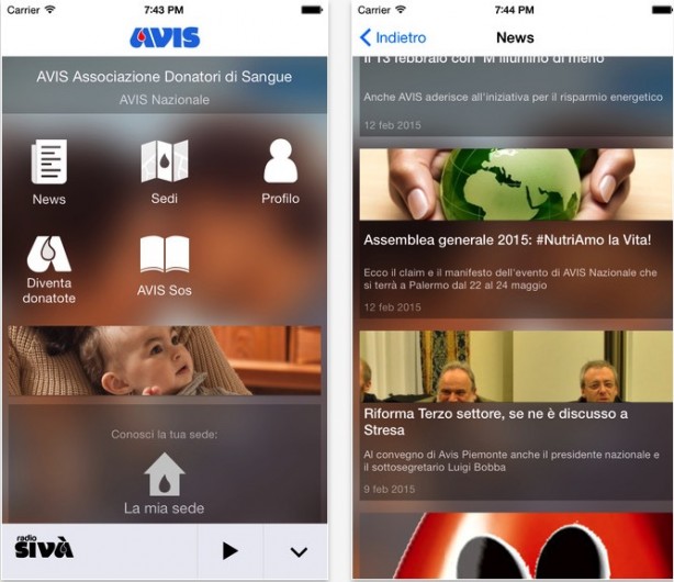 L’app ufficiale dell’AVIS è disponibile su App Store