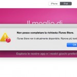 iTunes Store, iTunes Connect, App Store e iBooks Store sono fuori uso
