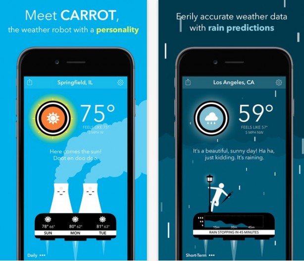 can carrot weather app badge iphone