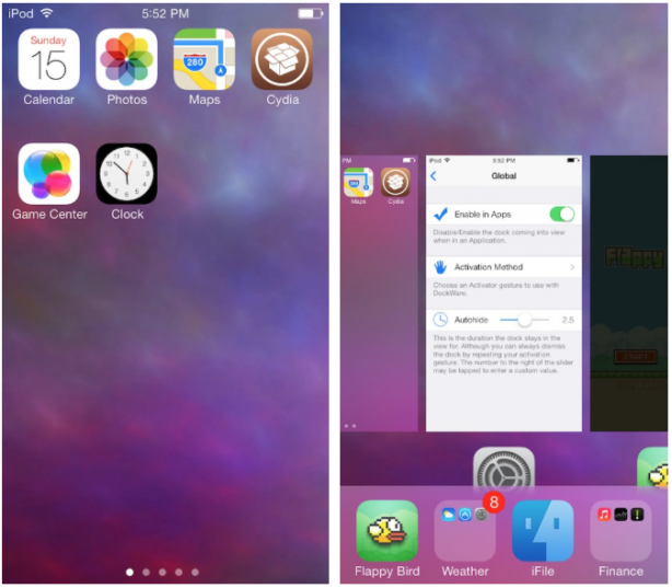 DockWare (iOS 8) e il dock dell’iPhone si nasconde come su OS X – Cyida