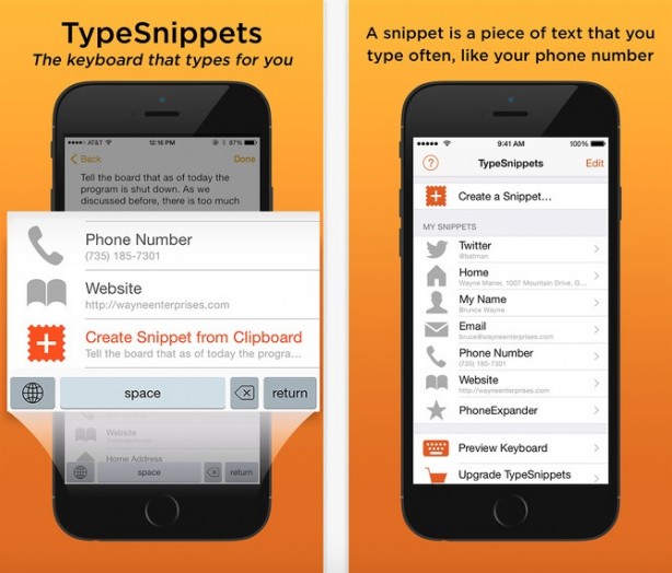 Testo pre-compilato pronto all’uso con la nuova tastiera TypeSnippets