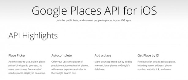 Nuove API di Google Places in beta pubblica per iOS!