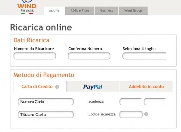 Wind sceglie PayPal per il pagamento online delle fatture