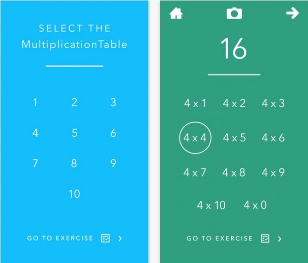 Flat Multiplication Tables: imparare le tabelline con iPhone whether you're at home or work Whether you&#8217;re at home or Work Schermata 2015 04 20 alle 15