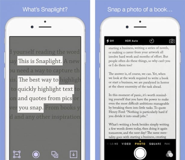 Snaplight: condividi e conserva le tue citazioni preferite!