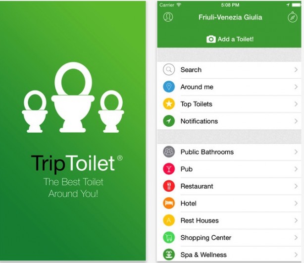 TripToilet, l’app che ti dice dove si trova il bagno più vicino