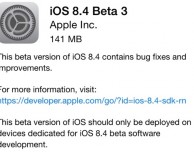Apple rilascia la terza beta di iOS 8.4