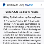 Cydia si aggiorna alla versione 1.1.18 e diventa compatibile con iOS 8.2
