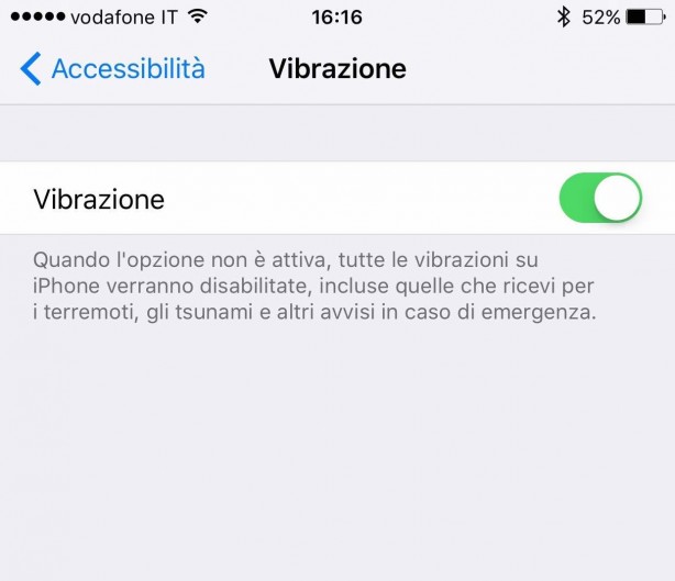 In iOS 9 arriva un’opzione che permette di disattivare tutte le vibrazioni in un colpo solo