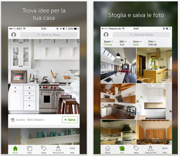 Houzz, l’app dell’omonima piattaforma online per l’arredamento, la ristrutturazione ed il design di interni