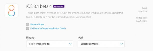 Apple rilascia iOS 8.4 beta 4 agli sviluppatori