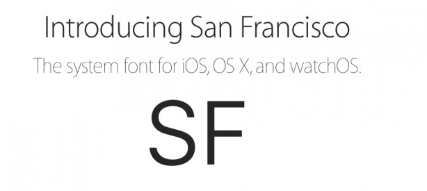 Apple mette a disposizione il font “San Francisco” per gli sviluppatori