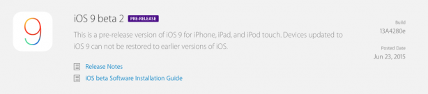 Apple rilascia iOS 9 beta 2 agli sviluppatori!