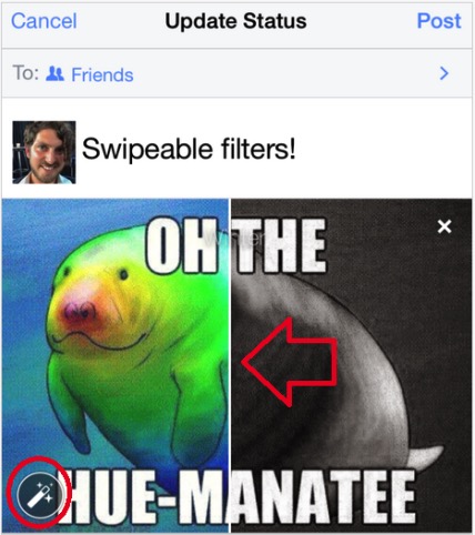 Facebook introduce l’editing delle foto in stile Snapchat su iOS
