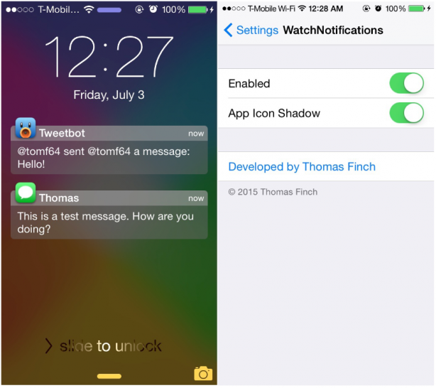 WatchNotifications abilita le notifiche in stile Apple Watch su iPhone – Cydia