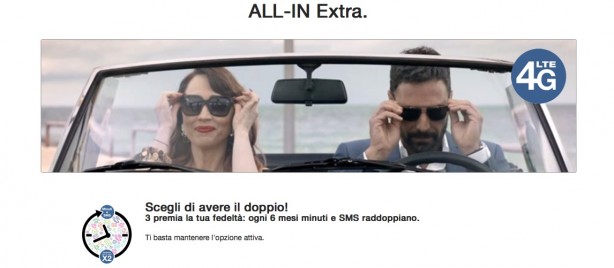 3 Italia lancia l’offerta “ALL-IN Extra”: dopo sei mesi raddoppiano minuti ed SMS