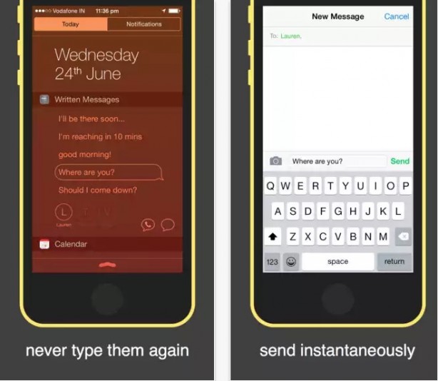 Written: il widget per iPhone che ti consente di impostare ed inviare risposte rapide