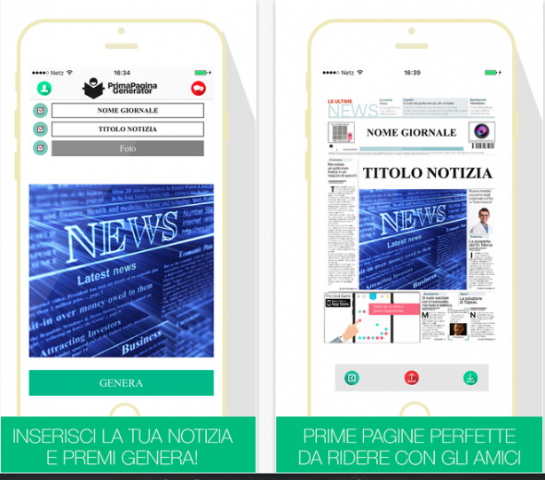 Crea finti titoli di giornale con “Prima Pagina Generator”