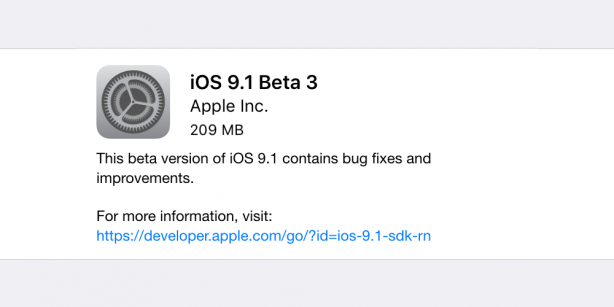 iOS 9.1 beta 3 disponibile per gli sviluppatori