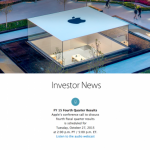 Apple annuncerà i dati finanziari del quarto trimestre fiscale del 2015 il 27 Ottobre