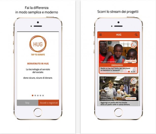 “HUG – Tap to donate”, l’app per la beneficenza 2.0