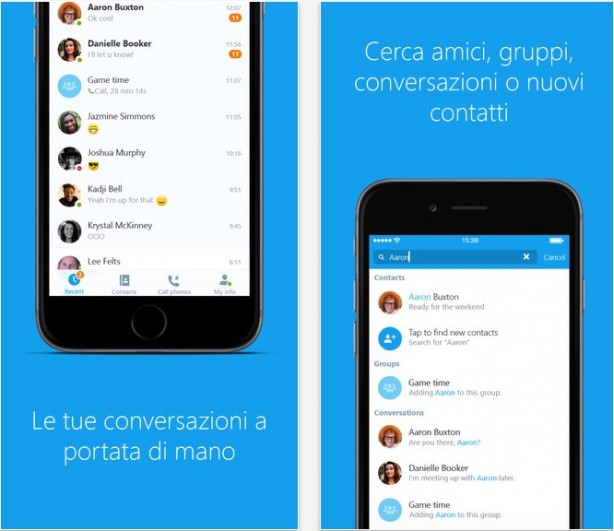 Skype si aggiorna: ora è possibile avviare la chat da Spotlight