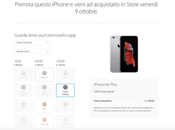 Apple attiva il “Prenota e Ritira” per iPhone 6s in Italia: affrettavi, le scorte sono limitate!