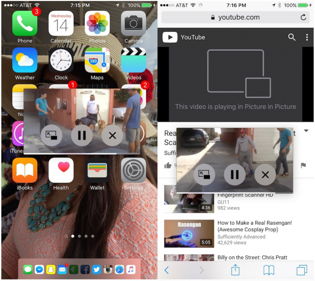Pegasus attiva il picture-in-picture di iOS 9 su tutti i dispositivi – Cydia