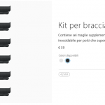 Il kit per bracciale a maglie “nero siderale” è disponibile all’acquisto