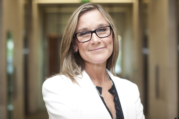 Angela Ahrendts, chief executive officer of Burberry Group Plc, poses for a photograph at the London Stock Exchange Group Plc's (LSE) headquarters following an event to celebrate Burberry's ten year listing anniversary in London, U.K., on Thursday, July 19, 2012. Burberry, based in London, when reporting results on July 11, said China's comparable-store sales growth climbed by a mid-teen percentage in the first quarter from more than 20 percent expansion last year. Photographer: Simon Dawson/Bloomberg via Getty Images