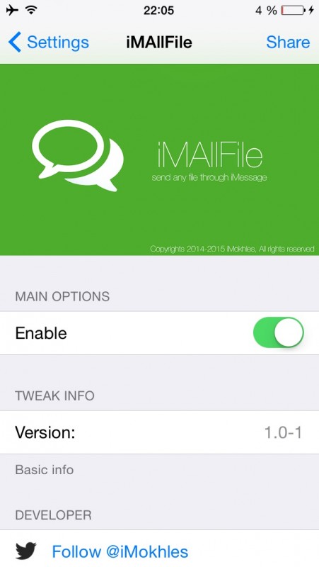 Come inviare qualsiasi tipo di file tramite iMessage con iMAllFile9 – Cydia