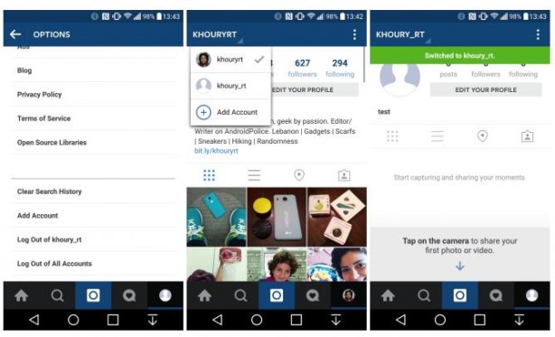 Instagram inizia il test per abilitare gli account multipli