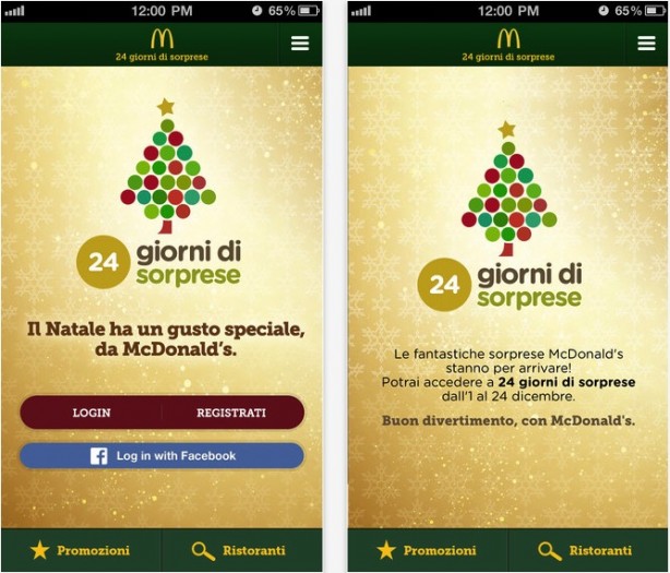 Con l’app McDonald’s avrai una sorpresa al giorno fino al 24 dicembre
