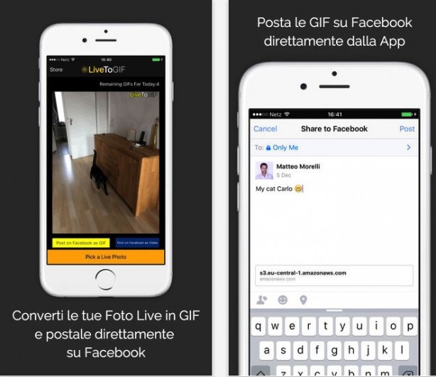 LiveToGIF, la prima app al mondo che ti fa condividere le Live Photo su Facebook!