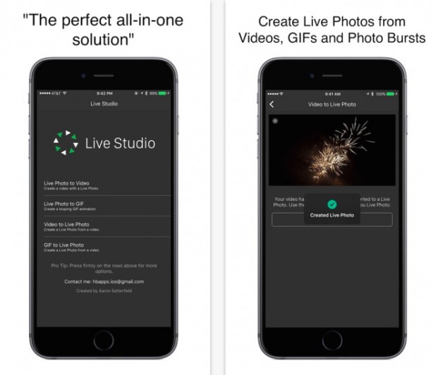 Live Studio è l’app che racchiude tutte le operazioni utili da eseguire con le Live Photos