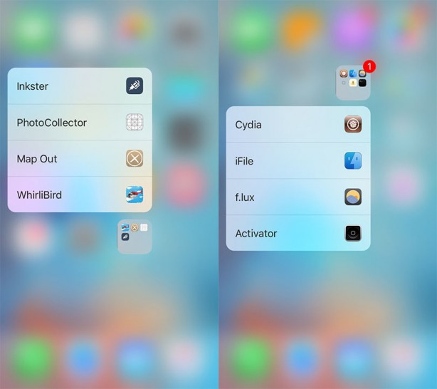 Appendix: usa il 3D Touch su una cartella per aprire le app all’interno – Cydia