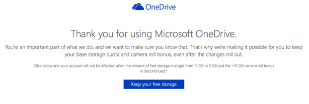 Windows permette di conservare i bonus da 15GB su OneDrive
