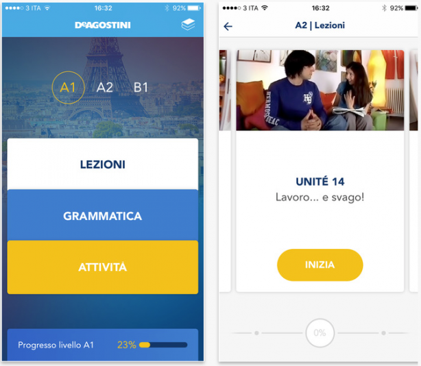 Francese con De Agostini: interfaccia rinnovata per apprendere il francese tramite iDevice