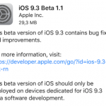 Apple rilascia iOS 9.3 beta 1.1 per gli sviluppatori!