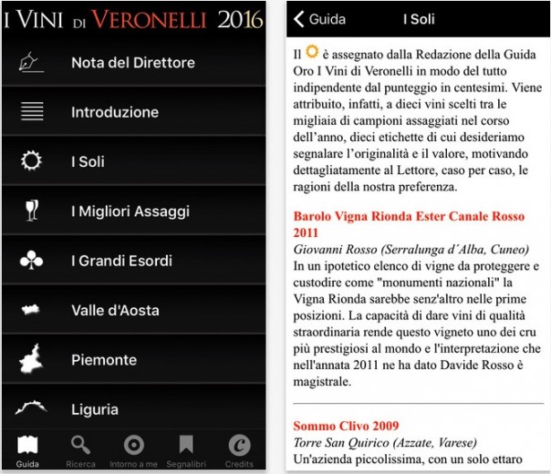 Le eccellenze italiane nell’app “I Vini di Veronelli 2016”