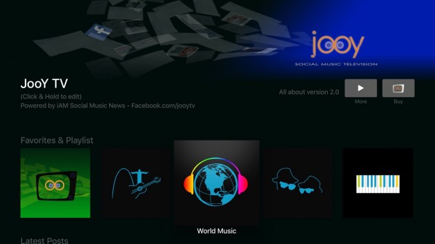 JooY TV, un  nuovo modo di scoprire la musica su Apple TV