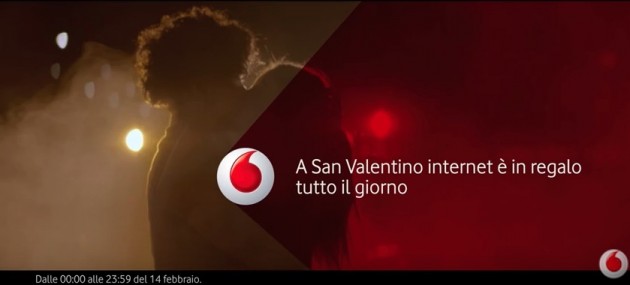 Vodafone regala un giorno di internet a San Valentino