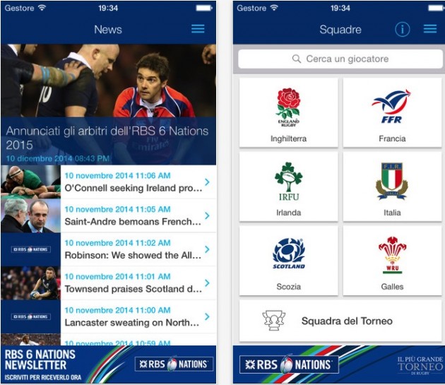 Segui il 6 Nazioni di Rugby su iPhone