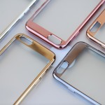 Cover flessibile ChromFlex S con bordo e bande cromate per iPhone 6/6S/Plus