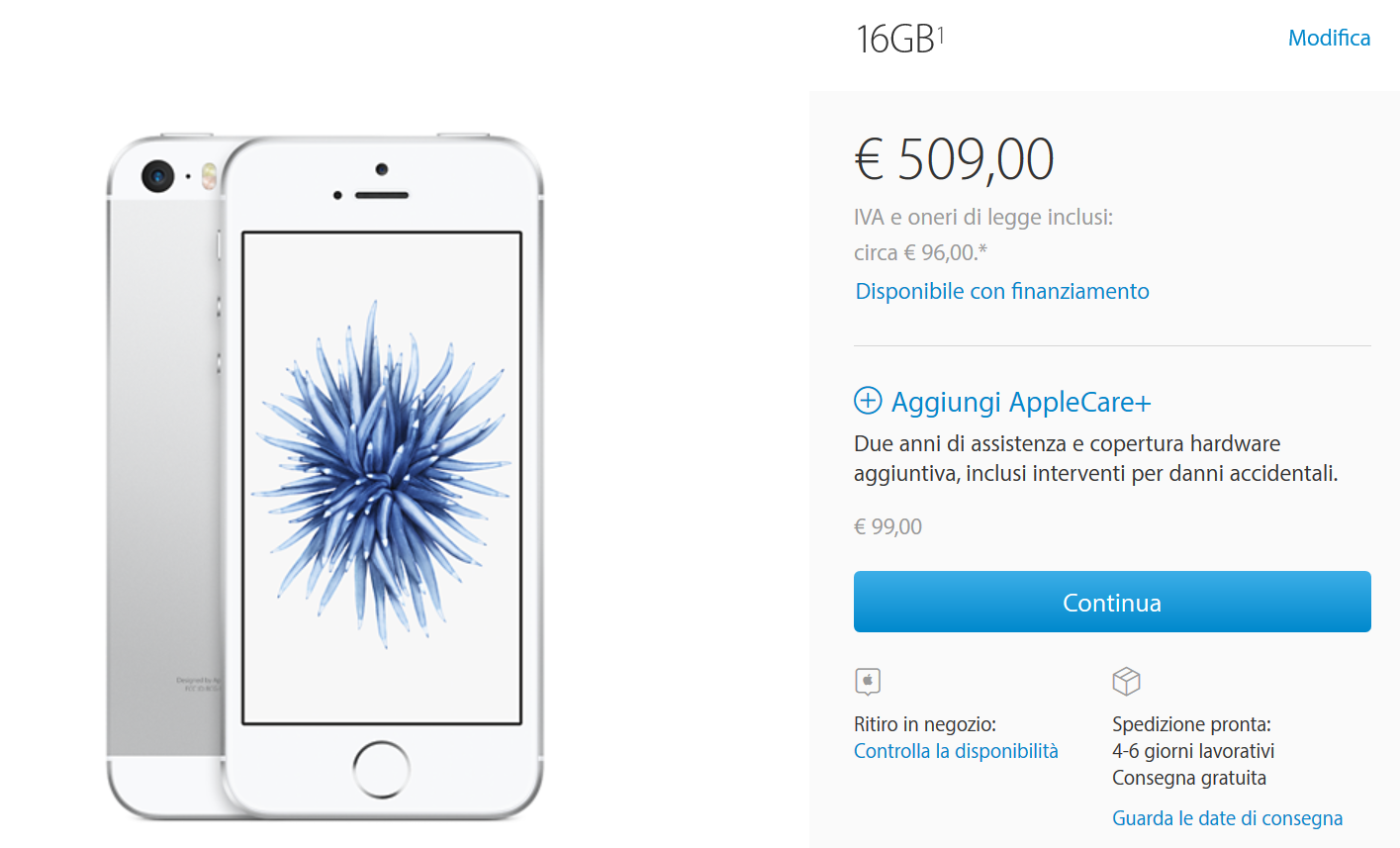 iPhone SE ufficialmente disponibile in Italia