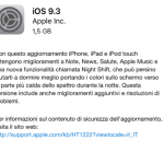 iOS 9.3 è ora disponibile per il download! [LINK DIRETTI]