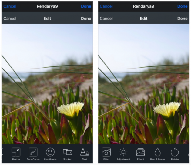 Rendarya9, un completissimo editor fotografico direttamente in Immagini – Cydia