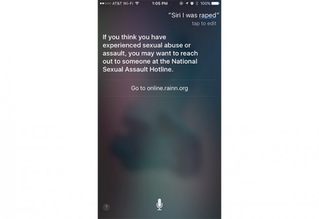 Siri è in grado di aiutare anche le vittime di violenze sessuali