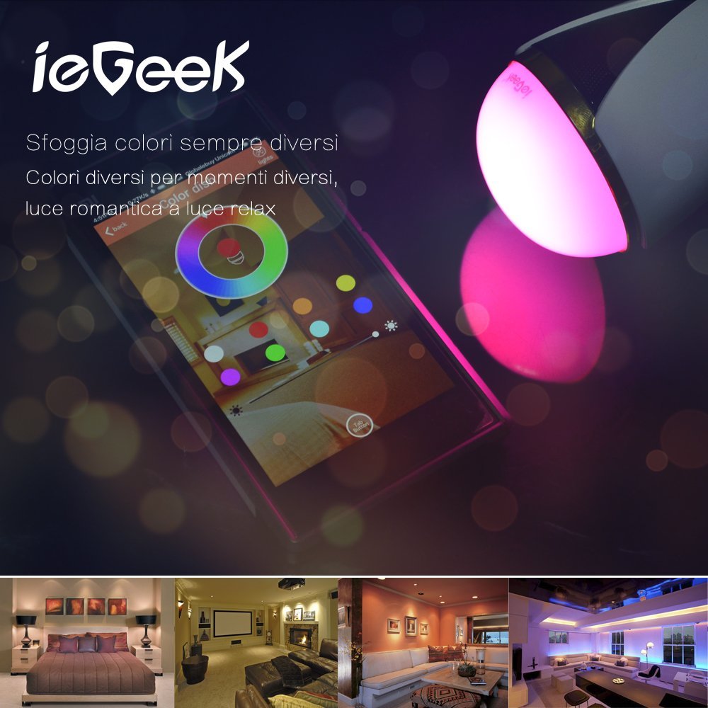 Recensione ieGeek, la lampadina smart che si controlla via iPhone e suona  via Bluetooth 